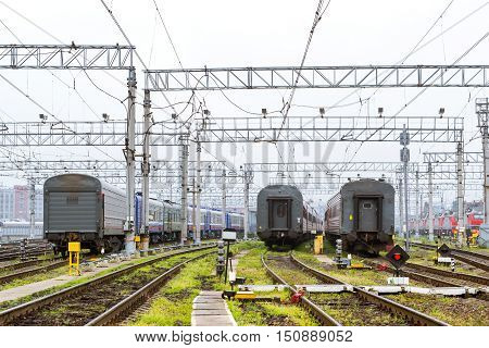 Railcars On Railroad Tracks, Russia