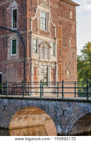 VAASSEN NETHERLANDS - september 15 2015: Front view of Castle Cannenburgh in Vaassen Gelderland