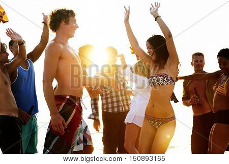Beach Vacation Enjoying Holiday Relaxation Concept