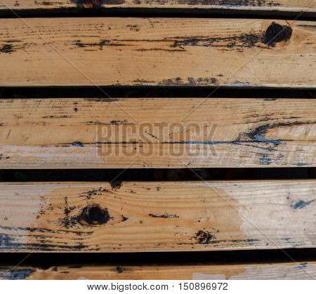 old wet nailed plank floors with spaces with yellow wooden article