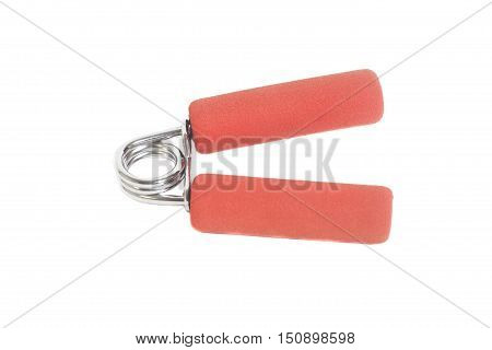 Red hand expander isolated on white background
