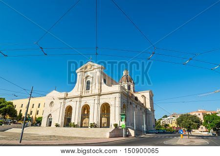old Bonaria cathedral in Cagliari in Sardinia