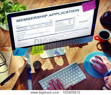 Membership Application Form Register Concept
