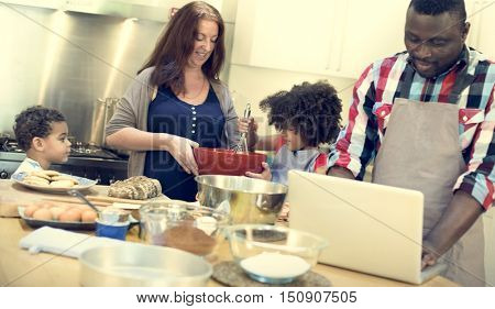 Family Cooking Kitchen Food Togetherness Concept
