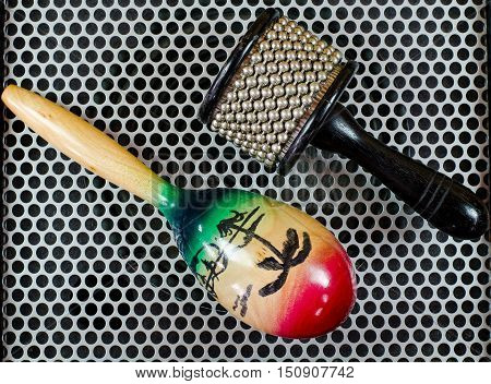 Percussion Accessories music, objects on Metal surface