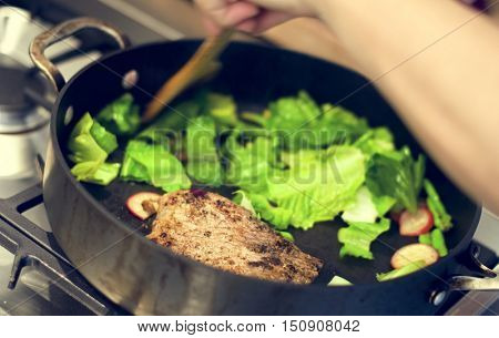 Cooking Frying Dish Dinner Concept
