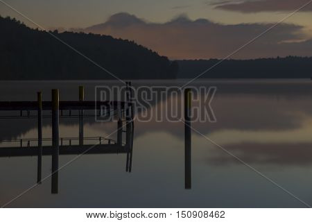 Landing Stage On The Werbellinsee At Dawn Light