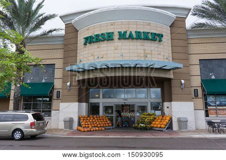 JACKSONVILLE, FL-OCTOBER 8, 2016: The Fresh Market grocery store in Jacksonville. The Fresh Market is a chain of gourmet supermarkets with 178 stores in 27 states.