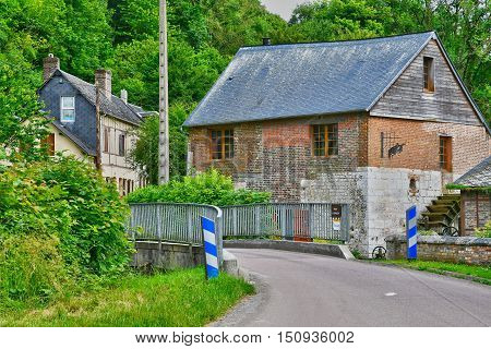 Saint Wandrille Rancon, France - june 22, 2016 : the small village