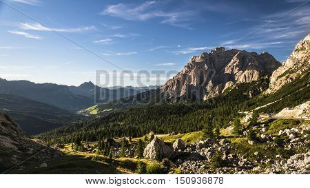A beautiful summer view from Valparola Pass