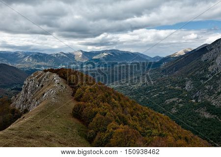 Abruzzo National Park from the summit of Mount Amaro, Italy