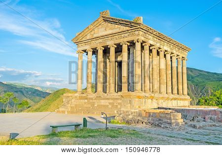 The Garni Temple is the only one existing example of the colonnaded ancient Greek architecture Kotayk Province Armenia.