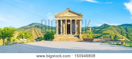 The beautiful Garni Temple is the famous archaeological site also serving as the neo-pagan shrine Kotayk Province Armenia.
