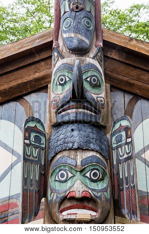 An Ancient Inuit Totem pole in Alaska