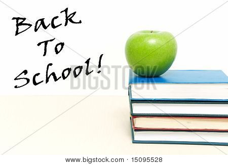 books and an apple