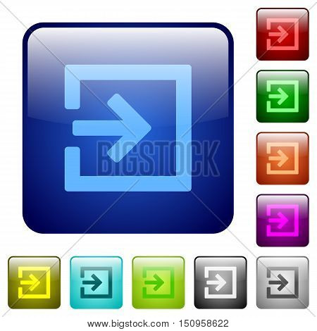 Set of import color glass rounded square buttons