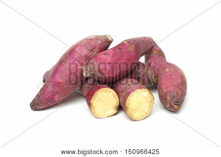 Japanease sweet potato isolated on white background