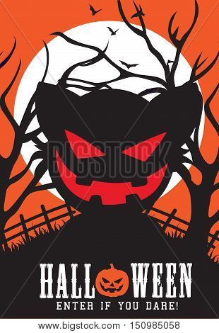 Best Halloween night party invitation vector background