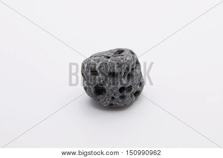 Gray Volcanic Rock Isolated on White Background