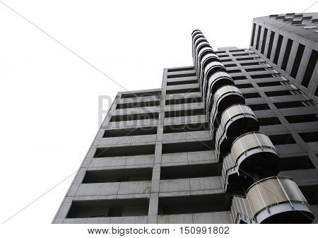 high business skyscraper isolated on a white background and have clipping paths.