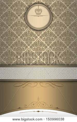 Vintage background with decorative borderframe and pattern.