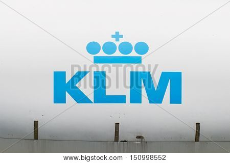 Lelystad, The Netherlands - June 9; Logo Of The Dutch Klm, Royal Dutch Airlines Company Founded In 1