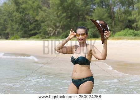 Woman Officer Happy Relax After Work In Private Rooms In Thailand.
