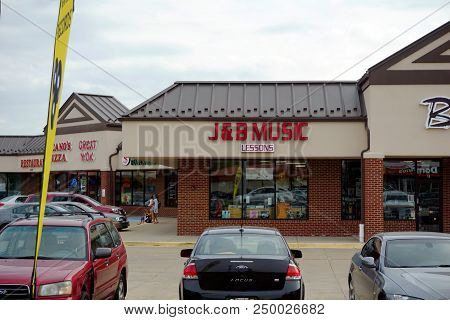 Crest Hill, Illinois / United States - October 2, 2017: J&b Music Offers Music Lessons, Inside The C
