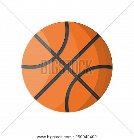 Basketball Ball Over White Background. Sport And Fitness. Vector Illustration In Flat Style
