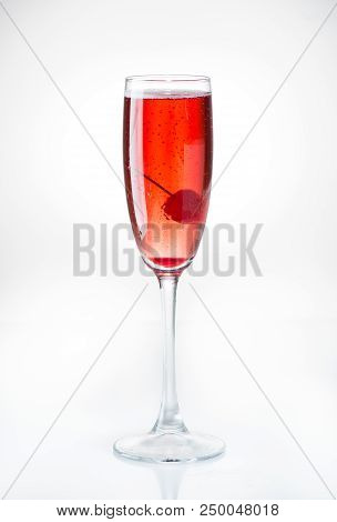 Cocktail Kir Royal On A Light Background