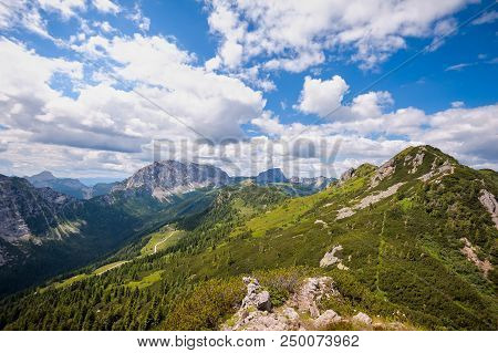 Mountain Panorama. Julianalps In Italy.