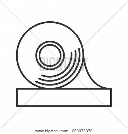 Adhesive Tape Roll Linear Icon. Thin Line Illustration. Insulating And Electrical Tape. Contour Symb