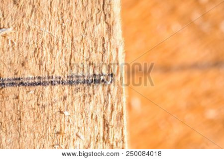 Two Boards Lie With Lines Of Marking For Construction