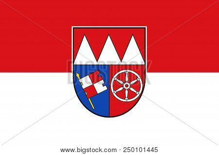 Flag Of Lower Franconia Is One Of Seven Districts Of Bavaria, Germany. 3d Illustration