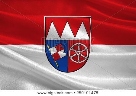 Flag Of Lower Franconia Is One Of Seven Districts Of Bavaria, Germany. 3d Illustration