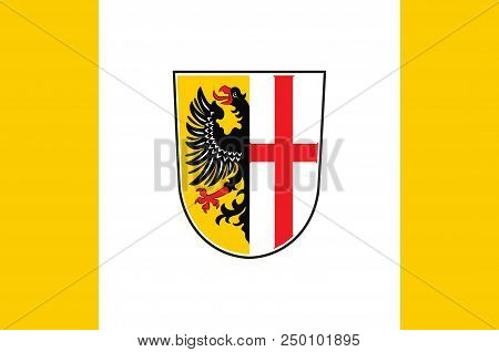 Flag Of Memmingen Is A Town In Swabia, Bavaria, Germany. 3d Illustration