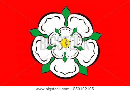 Flag Of Rosenheim In Upper Bavaria Of Germany. 3d Illustration
