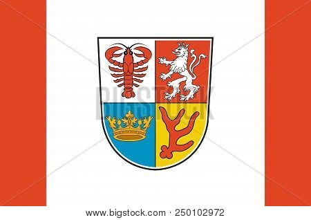 Flag Of Spree-neisse Is A District In The Southern Part Of Brandenburg, Germany. 3d Illustration