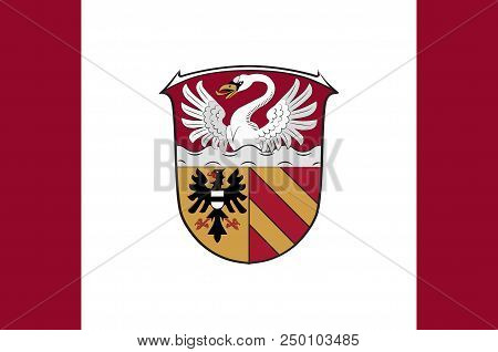 Flag Of Main-kinzig Is A District In The East Of Hesse, Germany. 3d Illustration