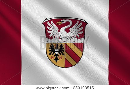 Flag Of Main-kinzig Is A District In The East Of Hesse, Germany. 3d Illustration