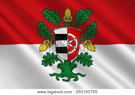 Flag Of Offenbach Is A District In The South Of Hesse, Germany. 3d Illustration