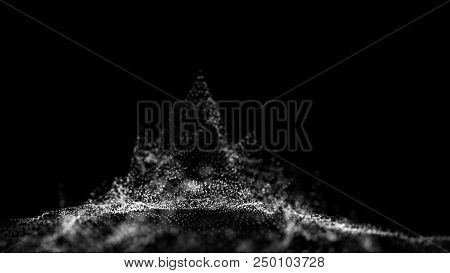 Big Data Visualization 3d. Technology Wave. Analytics Representation. Digital Background. Wave Of Pa