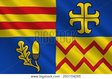 Flag Of Ammerland Is A District In Lower Saxony, Germany. 3d Illustration