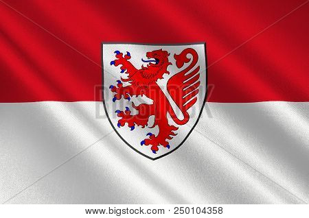 Flag Of Braunschweig In The State Of Lower Saxony, Germany. 3d Illustration