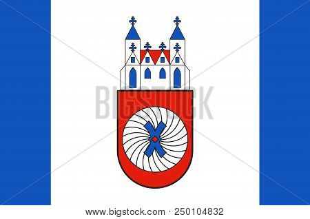 Flag Of Hamelin Is A Town On The River Weser In Lower Saxony, Germany. 3d Illustration