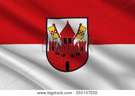 Flag Of Unna Is A City In North Rhine-westphalia, Germany, The Seat Of The Unna District. 3d Illustr