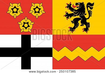 Flag Of Euskirchen Is A District In The South-west Of North Rhine-westphalia, Germany. 3d Illustrati