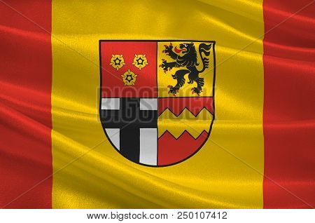 Flag Of Euskirchen Is A District In The South-west Of North Rhine-westphalia, Germany. 3d Illustrati