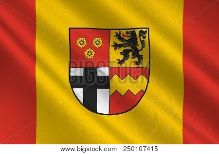 Flag Of Euskirchen Is A District In The South-west Of North Rhine-westphalia, Germany. 3d Illustrati