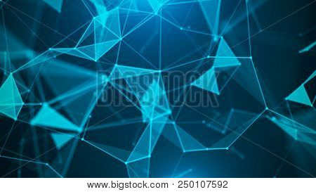 Abstract Digital Background. Big Data Visualization. Network Connection Structure. Science Backgroun